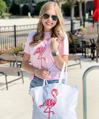 Monogrammed Large Lilly Flamingo Comfort Colors Shirt