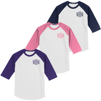 Youth Monogrammed Raglan Tee