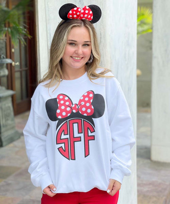 Monogrammed Mouse Bow Graphic Shirt