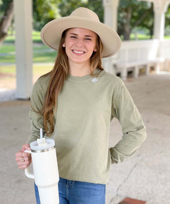 Mini Collar Monogram Comfort Colors Long Sleeve Shirt