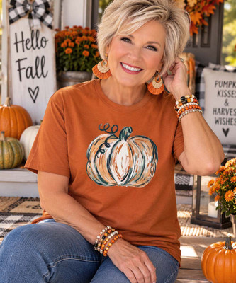 Watercolor Pumpkin Bella Canvas Shirt