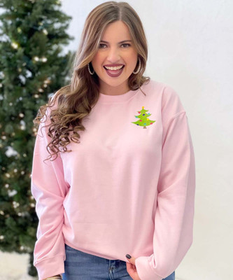  Embroidered Christmas Tree Sweatshirt 