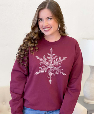  Distressed Snowflake Sweatshirt 