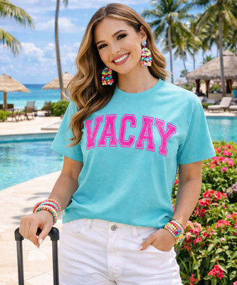 distressed vacay comfort colors model image