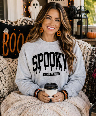 spooky state of mind sweatshirt model image