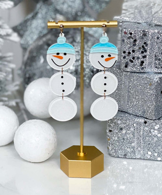 Light blue snowmen earrings