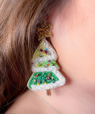 Small Green Holographic Glitter Christmas Tree Earrings – Daisy Dream  Boutique