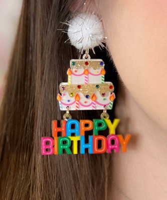 happy birthday extravaganza earrings multi model