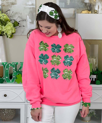 faux sequin clovers tee faux sequin clovers tee