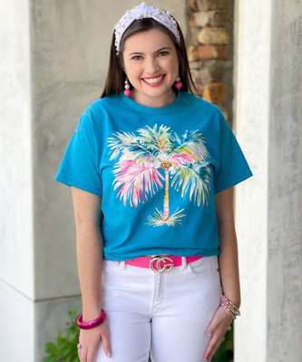 watercolor palm tree tee