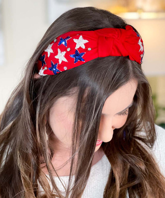 patriotic stars headband red front