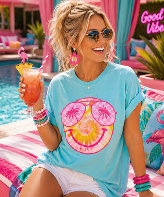 tie dye smile model image