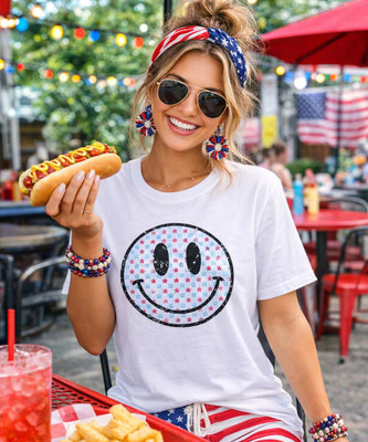 patriotic stars smile model image