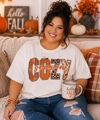 Cozy Season Pumpkin Leopard Graphic Shirt