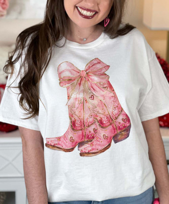 valentine boots tee close up