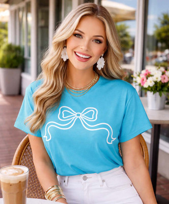 bow silhouette graphic tee model
