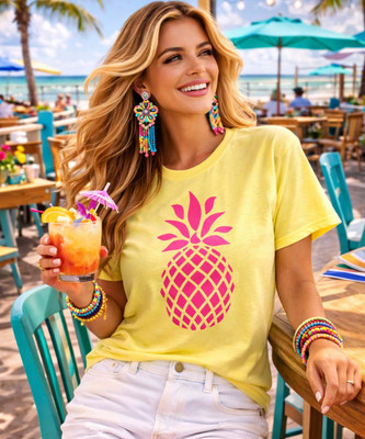 preppy pine apple model image cornsilk