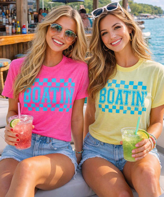 distressed checkerboard boatin tee group image