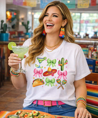 cinco de mayo and bows tee model image 2