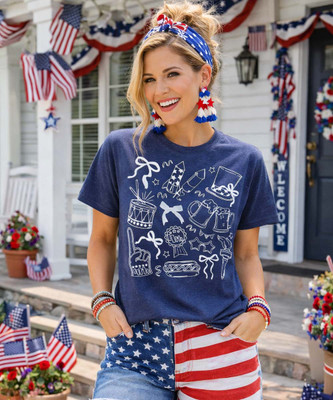 retro america tee model image