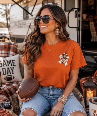 pocket football with bow texas orange model image