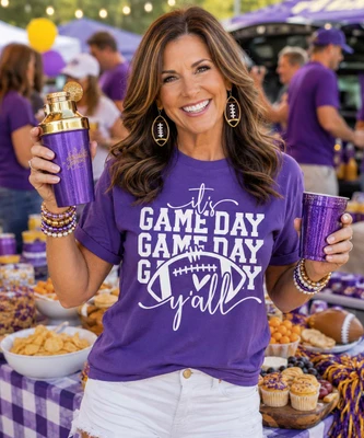 it's game day y'all with football model image