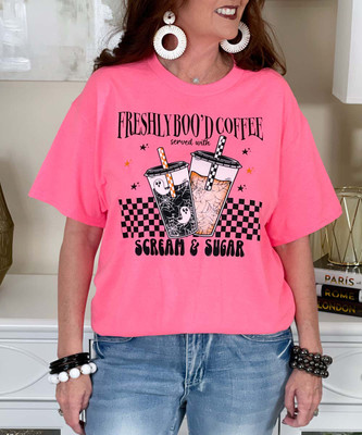 freshly boo'd coffee graphic tee