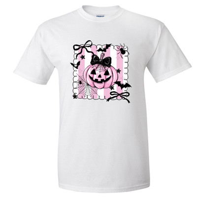 Pink Jack O Lantern Frame Graphic T-Shirt