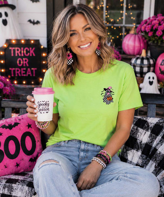 pocket bubblegum checkerboard ghost tee model image
