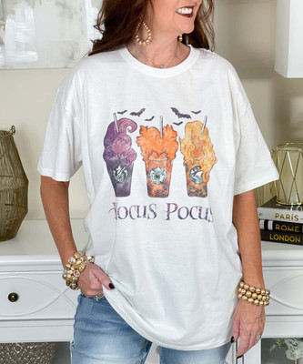 hocus pocus coffee tee close up