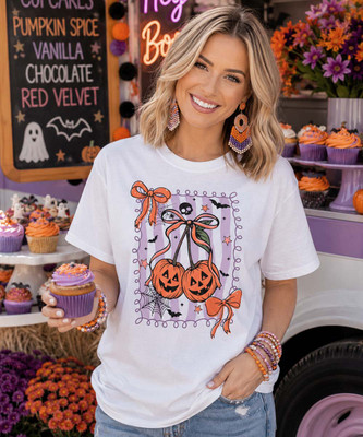 jack o lantern frame tee model image