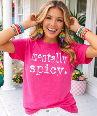mentally spicy graphic tee model 1