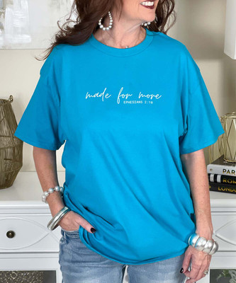 made for more graphic tee close up