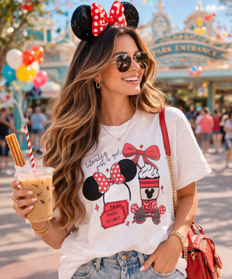 Literally just a girl graphic tee red model 1