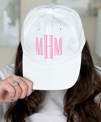 engraved monogram cap