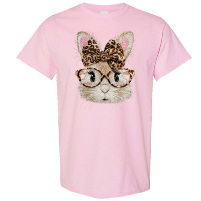 Bunny With Leopard Bow Graphic Softstyle Shirt - Spotlight