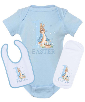 Infant Boys Baby's First Easter Bunny Graphic Bodysuit Bundle