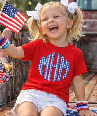 Patriotic Scalloped Monogram toddler
