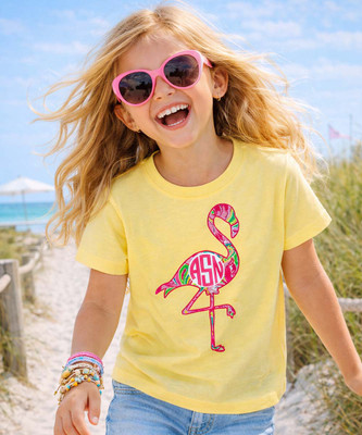 MONOGRAMMED GIRLS LILLY FLAMINGO Beach