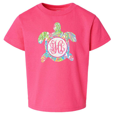 Monogrammed Girls Lilly Sea Turtle Graphic Shirt