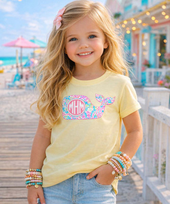 Monogrammed Girls Lilly Whale Beach Boardwalk