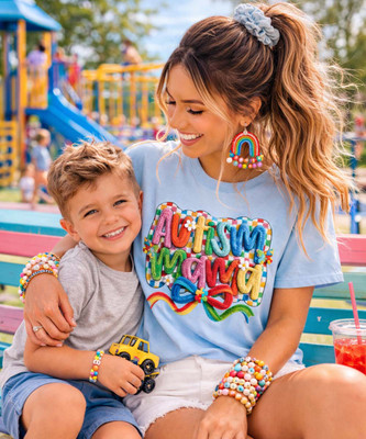 autism mama tee model image