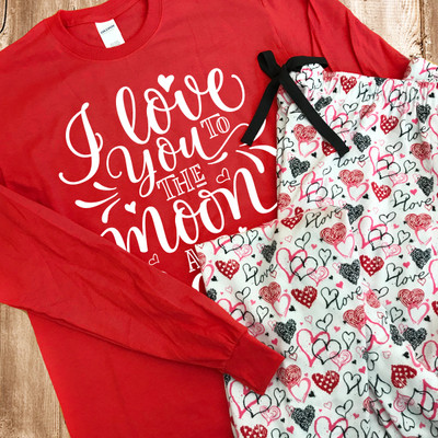 I Love You To The Moon and Back Valentines Day T-Shirt