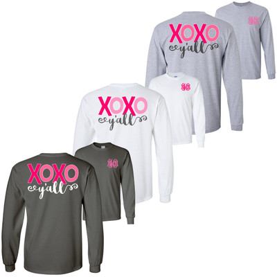 Monogrammed XOXO Yall Valentine T-Shirt
