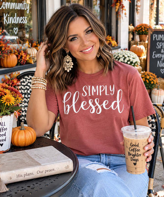 simply blessed tee model image
