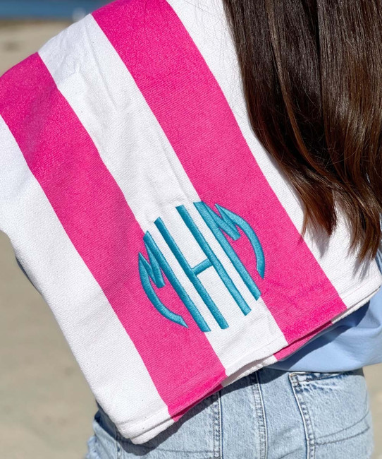 Monogrammed Stripe Beach Towel