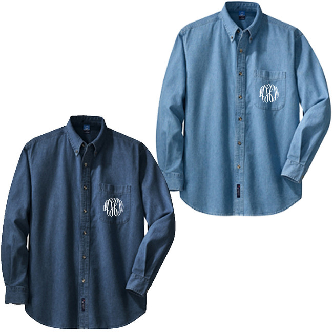 monogram button up