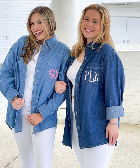 Monogrammed Denim Shirt – Southern Touch Monograms