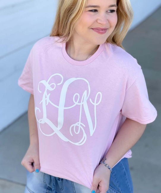 Born to Be Sassy Monogrammed Long Sleeve Denim Shirt