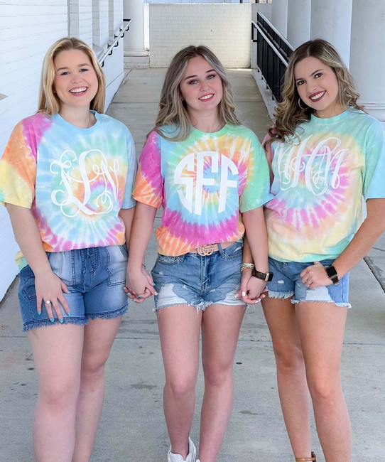 Born to Be Sassy Full Monogram Tie-Dye Tee